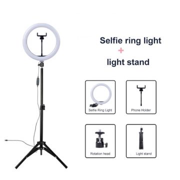 26cm Ring Light with Stand (Perfect for YouTube, TikTok, & Makeup Videos)